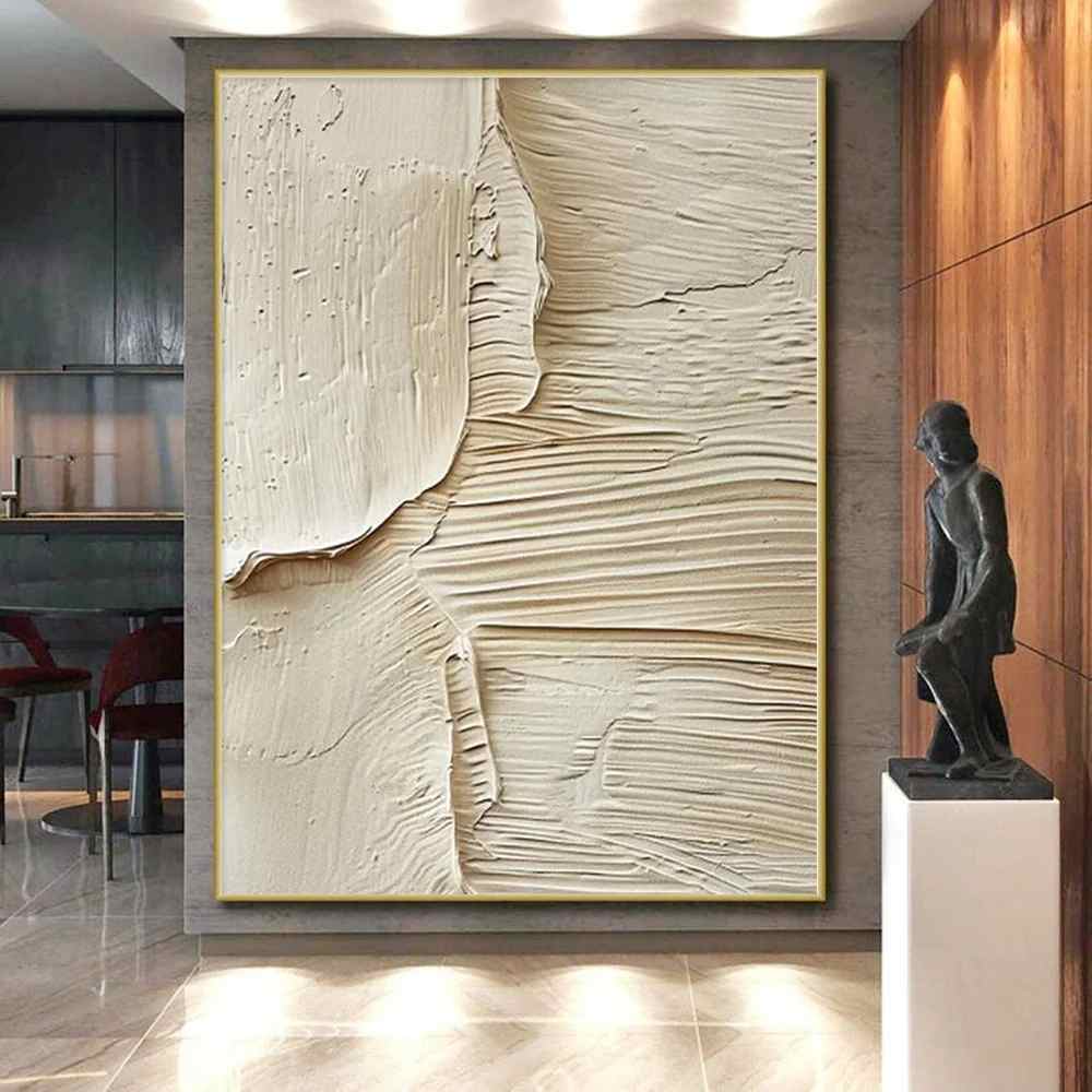 Neutral Original Handmade Textured Abstract Canvas Artwork BLY86